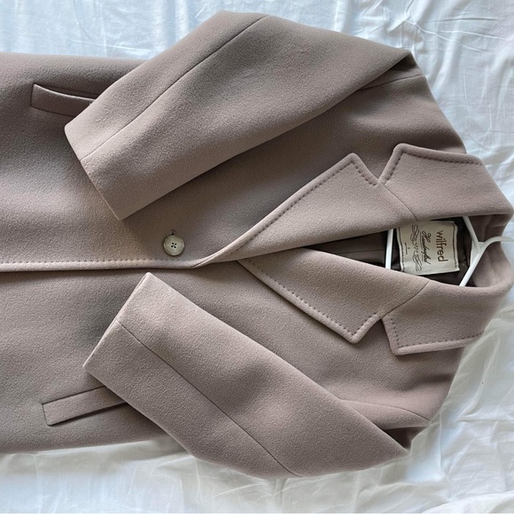 Aritzia Wilfred Rocco Wool Coat Dovetail Taupe - Picture 7 of 10